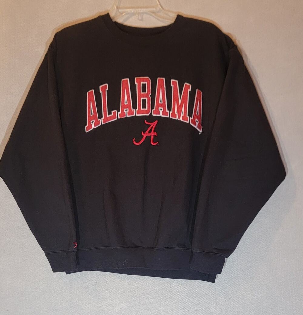 Alabama Crimson Tide Crewneck Sweatshirt Medium Pressbox Black Applique